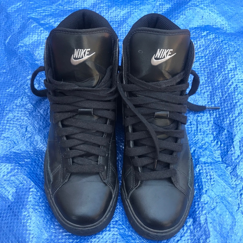 Nike black leather blazer